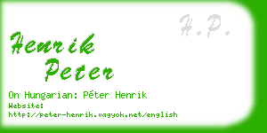 henrik peter business card