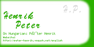 henrik peter business card